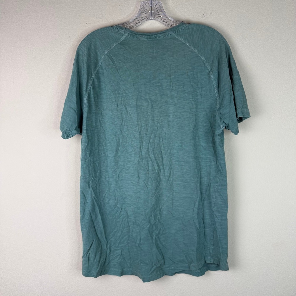 GAP T-Shirt Mens M Teal Green Slub Cotton Raglan Short Sleeve Crew Neck Casual - Picture 4 of 5